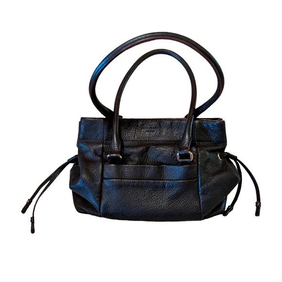 VGUC Kate Spade Black Pebbled Leather Westbury Satchel w/Side Drawstring - Picture 3 of 10